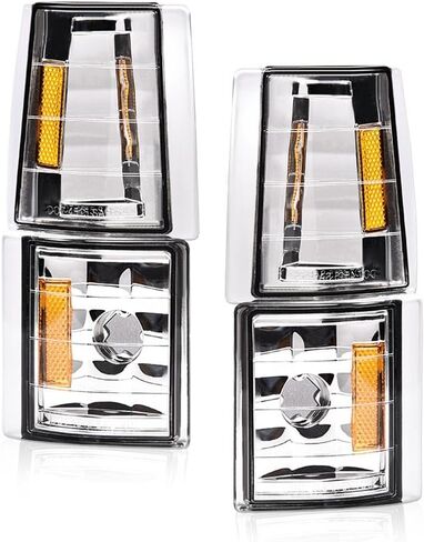 DOTCOM Corner Signal Lights Side Marker Lamps,Compatible with Chevy C/K 1500 2500 3500 Pickup 1994-99,Fit Chevy C/K 1500 2500 Suburban 1994-99,Tahoe 1995-99,Clear lens Chrome Housing Clear Reflector in Saudi Arabia