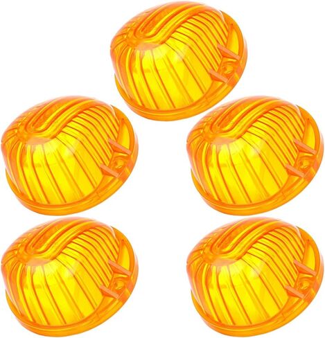 AmberRound-Shape Cab Marker Cover Lens Top Roof Light Clearance Running Light Cover Lens Compatible with C/K Series 1973-1987 Full Size Pickup Trucks (5 pcs) in Saudi Arabia