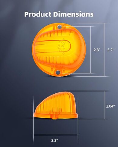 AmberRound-Shape Cab Marker Cover Lens Top Roof Light Clearance Running Light Cover Lens Compatible with C/K Series 1973-1987 Full Size Pickup Trucks (5 pcs) in Saudi Arabia
