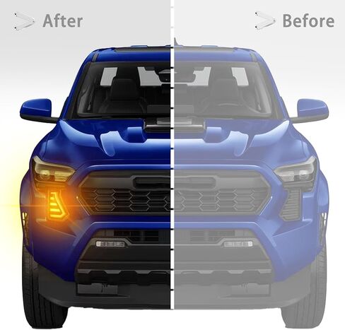 LED Front Headlight Side Marker DRL Amber Sequential Turn Signal Fog Light Feature Kit for Toyota Tacoma 2024 Replacement Grille Cover Air Vent Trim Accessories in Kuwait