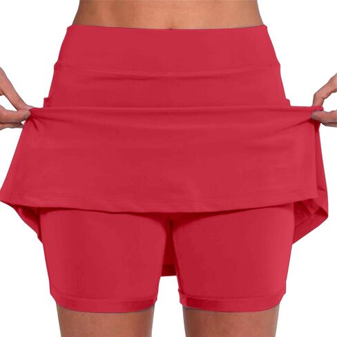 Skorts للنساء مع جيوب عالية الخصر البطن التحكم المرأة اليوغا السراويل أنيق عارضة رياضية التنس التنانير الصغيرة in Kuwait