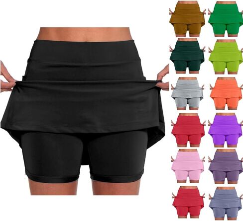Skorts for Women with Pockets High Waist Tummy Control Women's Yoga Shorts Dressy Casual Athletic Tennis Mini Skirts in Saudi Arabia