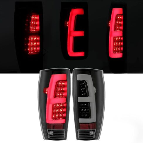 HECASA Tail Lights Compatible with 2002-2006 Chevy Chevrolet Avalanche 1500 2500 LED Tube Bar Replacement for GM2800153 GM2801153 Rear Brake Lamps Taillights Smoke Lens Black Housing in Saudi Arabia
