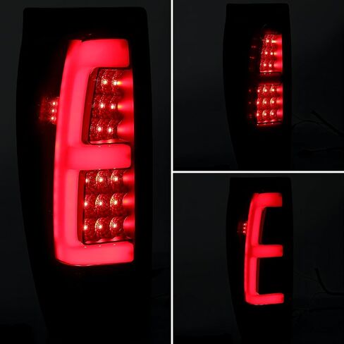 HECASA Tail Lights Compatible with 2002-2006 Chevy Chevrolet Avalanche 1500 2500 LED Tube Bar Replacement for GM2800153 GM2801153 Rear Brake Lamps Taillights Smoke Lens Black Housing in Saudi Arabia