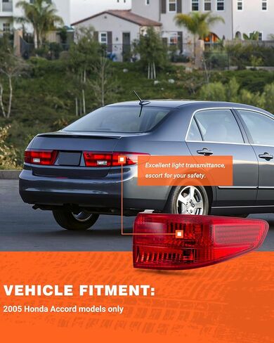 Rear Tail Light for 2005 Honda Accord 4 Door Sedan Taillight Assembly body mounted replaces OE Style Rear Lamp Driver and Passenger Side(Bulbs Not Includ) in Kuwait