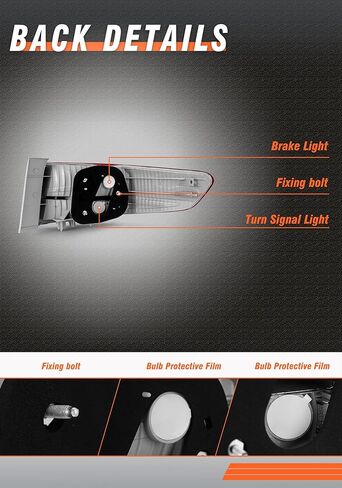 Rear Tail Light for 2005 Honda Accord 4 Door Sedan Taillight Assembly body mounted replaces OE Style Rear Lamp Driver and Passenger Side(Bulbs Not Includ) in Kuwait