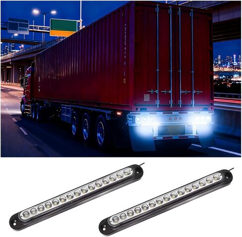 2PCS 10 Inch 15 LED Trailer Tail Light Bar, Vehicle Stop Turn Tail Lights Assembly, Automotive Third Brake Lamp Strip Accessories, Universal for Golf Cart Offroad Truck (White) in Saudi Arabia