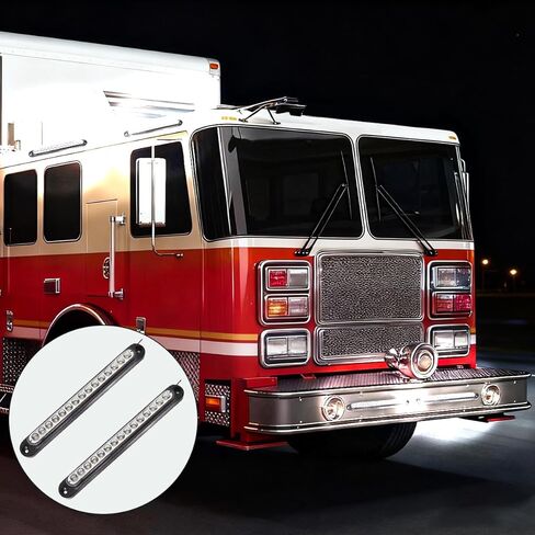 2PCS 10 Inch 15 LED Trailer Tail Light Bar, Vehicle Stop Turn Tail Lights Assembly, Automotive Third Brake Lamp Strip Accessories, Universal for Golf Cart Offroad Truck (White) in Saudi Arabia