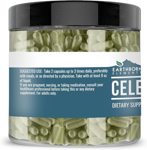 Earthborn Elements بذور الكرفس 200 كبسولة، نقية وغير مخففة، بدون إضافات in Kuwait