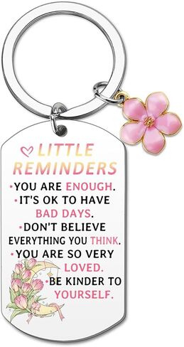 Uplifting Gifts for Women Motivational Keychain Mental Health Keychains Cute Girly Keychain for Teens Girls Birthday Chistmas Gifts Idea Inspirational Pink Gift for 14-16 Years Old Girls in Kuwait