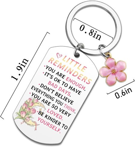 Uplifting Gifts for Women Motivational Keychain Mental Health Keychains Cute Girly Keychain for Teens Girls Birthday Chistmas Gifts Idea Inspirational Pink Gift for 14-16 Years Old Girls in Kuwait