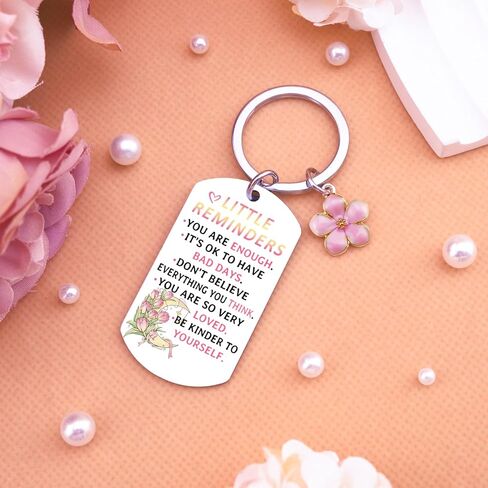 Uplifting Gifts for Women Motivational Keychain Mental Health Keychains Cute Girly Keychain for Teens Girls Birthday Chistmas Gifts Idea Inspirational Pink Gift for 14-16 Years Old Girls in Kuwait
