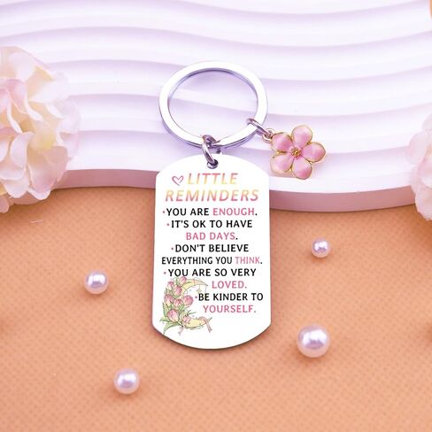 Uplifting Gifts for Women Motivational Keychain Mental Health Keychains Cute Girly Keychain for Teens Girls Birthday Chistmas Gifts Idea Inspirational Pink Gift for 14-16 Years Old Girls in Kuwait