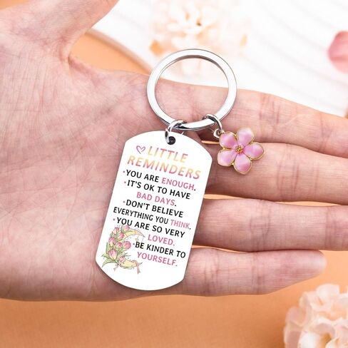 Uplifting Gifts for Women Motivational Keychain Mental Health Keychains Cute Girly Keychain for Teens Girls Birthday Chistmas Gifts Idea Inspirational Pink Gift for 14-16 Years Old Girls in Kuwait