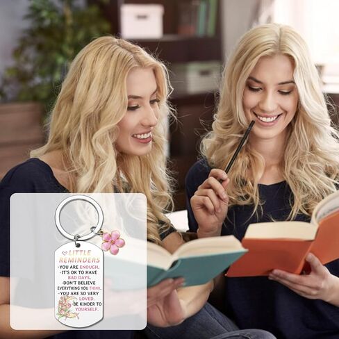 Uplifting Gifts for Women Motivational Keychain Mental Health Keychains Cute Girly Keychain for Teens Girls Birthday Chistmas Gifts Idea Inspirational Pink Gift for 14-16 Years Old Girls in Kuwait