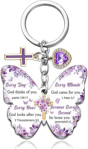First Communion Gifts for Girls Christian Gifts for Women Bible Verse Keychain Religious Gifts for Women Inspirational Gift for Friends Daughter Sister Birthday Baptism Faith Based Biblical Keyring in Kuwait
