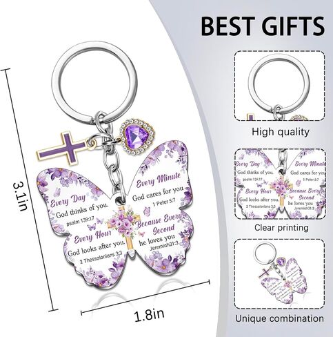 First Communion Gifts for Girls Christian Gifts for Women Bible Verse Keychain Religious Gifts for Women Inspirational Gift for Friends Daughter Sister Birthday Baptism Faith Based Biblical Keyring in Kuwait