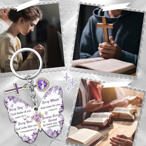 First Communion Gifts for Girls Christian Gifts for Women Bible Verse Keychain Religious Gifts for Women Inspirational Gift for Friends Daughter Sister Birthday Baptism Faith Based Biblical Keyring in Kuwait