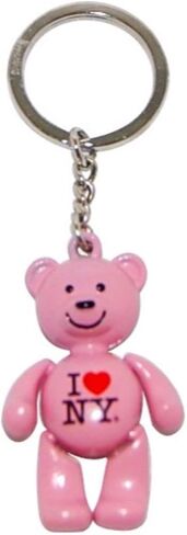 I Love New York Bear Key-chain comes in Metal, Black, White and PInk colors on NY keychain (Pink) in Saudi Arabia