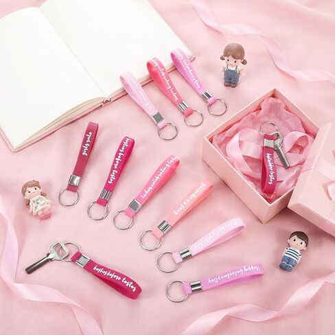 Tondiamo 12 جهاز كمبيوتر شخصى Galentines Day Party Favors ملهمة إقتباس سلاسل المفاتيح الوردي السائبة Galentines هدايا تحفيزية سيليكون سلاسل المفاتيح مجموعة - حزب صالح للنساء الفتيات الإناث الأصدقاء in Saudi Arabia