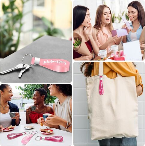Tondiamo 12 جهاز كمبيوتر شخصى Galentines Day Party Favors ملهمة إقتباس سلاسل المفاتيح الوردي السائبة Galentines هدايا تحفيزية سيليكون سلاسل المفاتيح مجموعة - حزب صالح للنساء الفتيات الإناث الأصدقاء in Saudi Arabia