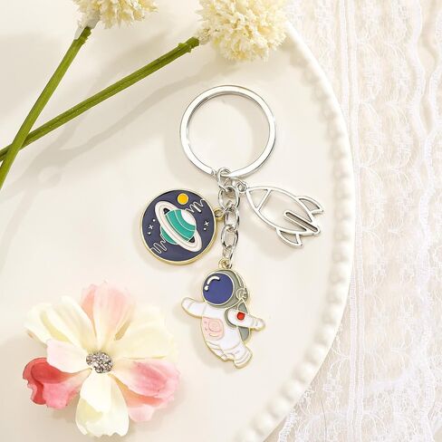 Astronaut Keychain,Space Keychain with Planet & Rocket,Astronomy Gifts Space Gifts for Daughter Son Birthday Christmas in Kuwait