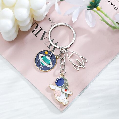 Astronaut Keychain,Space Keychain with Planet & Rocket,Astronomy Gifts Space Gifts for Daughter Son Birthday Christmas in Kuwait