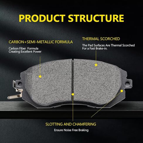D1506 D1451 Front Rear Semi-metallic Brake Pads Sets Compatible with Honda Accord 2008-2012, Acura TSX 2009-2014 in Kuwait