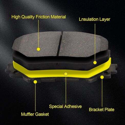 D1506 D1451 Front Rear Semi-metallic Brake Pads Sets Compatible with Honda Accord 2008-2012, Acura TSX 2009-2014 in Kuwait
