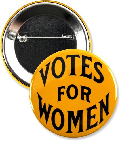 أصوات للنساء بأزرار Pinback - شارة معدنية متينة مستديرة متينة مع دبوس خلفي آمن للسترات والحقائب وعلامات الاحتجاج - بيان حق المرأة في التصويت والمساواة وحقوق التصويت - 2.25 بوصة (5 عبوات) in Kuwait