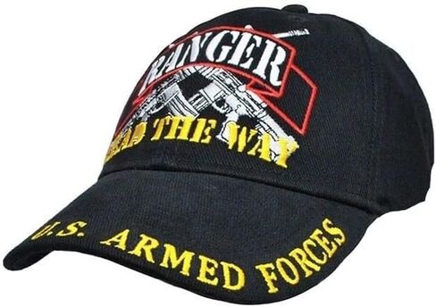 U.S. Ranger Armed Forces Veteran Black Adjustable Embroidered Cap Hat in Saudi Arabia