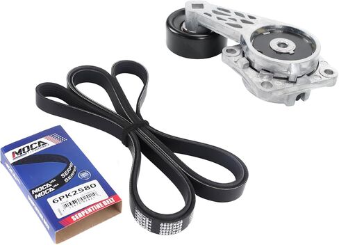 MOCA Serpentine Belt & Tensioner Compatible with 05-06 for Ford Expedition 5.4L/ Mustang 4.6L V8, 2004 for Ford F-250 4.6L/ F-350 5.4L/ Lobo 5.4L V8 Gas SOHC Naturally Aspirated in Saudi Arabia