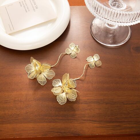 Long Gold Filigree Flower Earrings for Women Dangling Bohemian Layered Floral Statement Tassel Earring Trendy Boho Ginkgo Biloba Leaf Petal Jewelry in Kuwait