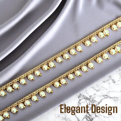 LoveNspire Indian Traditional Ear Chains for Women - Indian Jewellery for Earring Support Long Gold Tone Earring Chain Ear to Hair Chain Jewelry Faux Pearl Hair Accessory - Bridal Jewelry for Wedding in Kuwait