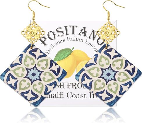 HOLLP Lemon Lover Gift Positano Italy Gifts Positano Delicious Italian Lemons Fresh from the Amalfi Coast Italy Earring Brooch Jewelry (Earring-3) in Saudi Arabia