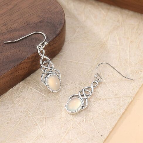 خمر Moonstone أقراط فضية المرأة البوهيمي نمط الحد الأدنى الأقراط in Saudi Arabia