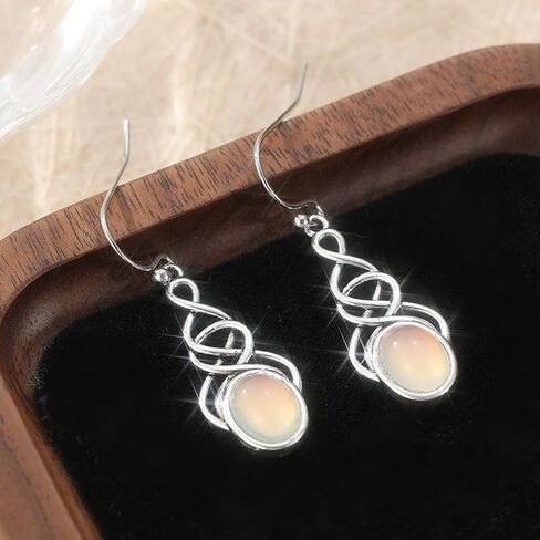 خمر Moonstone أقراط فضية المرأة البوهيمي نمط الحد الأدنى الأقراط in Saudi Arabia