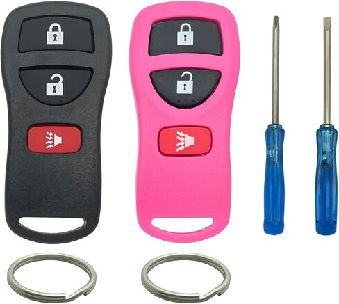 حافظة Key Fob Shell تناسب Nissan Xterra Titan Armada Frontier 2002-2019 Quest Sentra Murano Pathfinder Versa Infiniti FX35 FX45 QX4 KBRASTU15 CWTWB1U733 (2 أسود) in Kuwait