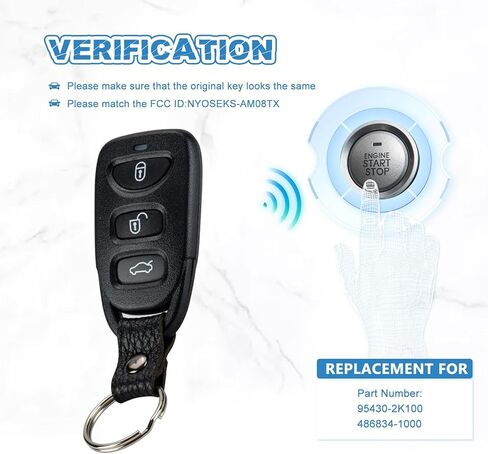 3 BTN استبدال مفتاح السيارة Fob لكيا سول 2010 - 2013 NYOSEKS-AM08TX. 95430-2K100 (1) in Kuwait