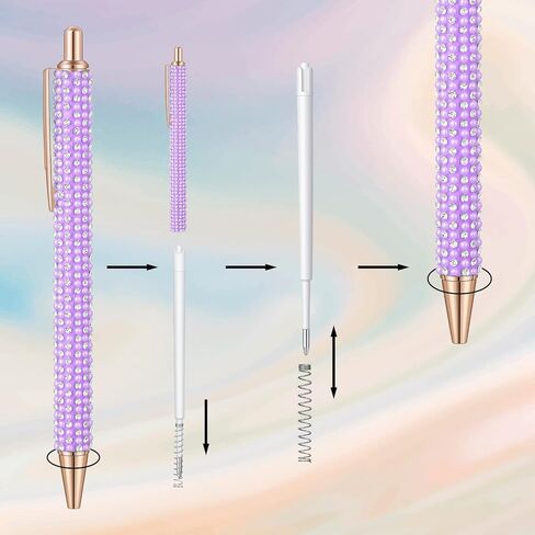 4 Pcs Rhinestone Metal Ballpoint Pens Set With Sparkly Crystal Design Cute Sparkly Glitter Pens For Women Bling Rhinestone Sparkly Pens For Office School（White,Purple,Blue,Pink） in Saudi Arabia