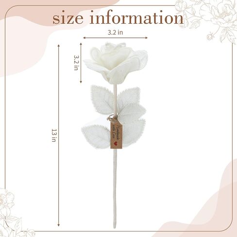 Valentine's Day White Handmade Lace Flower 13 Year for Her 10.5 Inches Lace for Wedding Birthday in Saudi Arabia