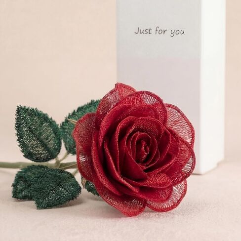 Valentine's Day White Handmade Lace Flower 13 Year for Her 10.5 Inches Lace for Wedding Birthday in Saudi Arabia