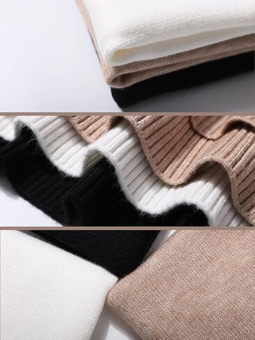 YKR Women's Turtleneck Sweater Chunky Long Sleeve Knitted Pullover High Low Hem Sweater 2024 Fall Winter Sweater Top White XL in Kuwait