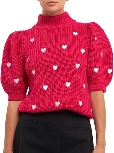 Lordree المرأة نفخة سترة قصيرة الأكمام لطيف وهمية الرقبة متماسكة البلوز قميص القلب متماسكة سترة سترة Y2k الجمالية تانك القمم in Kuwait