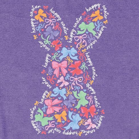 Women's Happy Easter Shirt Easter Day Bunny Bow T-Shirts Christian Rabbit Jesus Tee Tops in Saudi Arabia