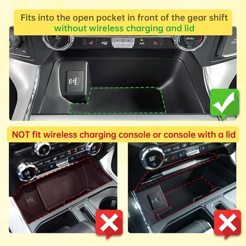 Center Console Organizer Set Compatible with Ford 2021-2025 2026 F-150 & 2022 2023 2024 F150 Lightning XLT Truck Accessories – Front Open Pocket Lid Hidden Storage Tray Insert Compartment 2PCS in Kuwait