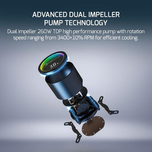 GamePower Skadi V2 360 AIO CPU COWNER ، PUMP HALO ARGB ، 360 مم مع مشجع 3x PWM معلق RGB HDB ، 14.5 واط/MK معجون حراري ، التوافق Intel LGA 1851 ، 1700 1200 115X ، AMD AM4/AM5 in Kuwait