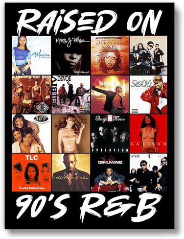 90s R&B Music Poster (UNFRAMED 12 x 16) Album Covers Hip Hop Artists Wall Art Teen Boy Room Girl Room Band Wall Art Prints Bedroom Dorm - 90s R&B Singers in Kuwait