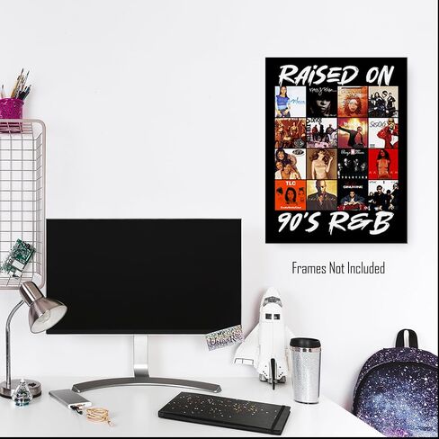 90s R&B Music Poster (UNFRAMED 12 x 16) Album Covers Hip Hop Artists Wall Art Teen Boy Room Girl Room Band Wall Art Prints Bedroom Dorm - 90s R&B Singers in Kuwait