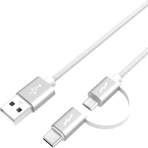 Nylon braided Charger Cord Fit for OontZ Angle 3 (4th Gen)/Pro Dual/Ultra (4th Gen)/Pro/Shower/RainDance,Angle Solo Bluetooth Speaker Micro USB TYPE C 2 in 1 Charging Cable Power Supply Adapter in Saudi Arabia